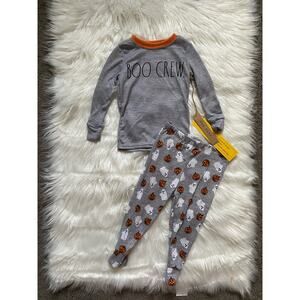 Rae Dunn Halloween “BOO CREW” Gender Neutral Soft Pajama Set- NWT Sz 3t